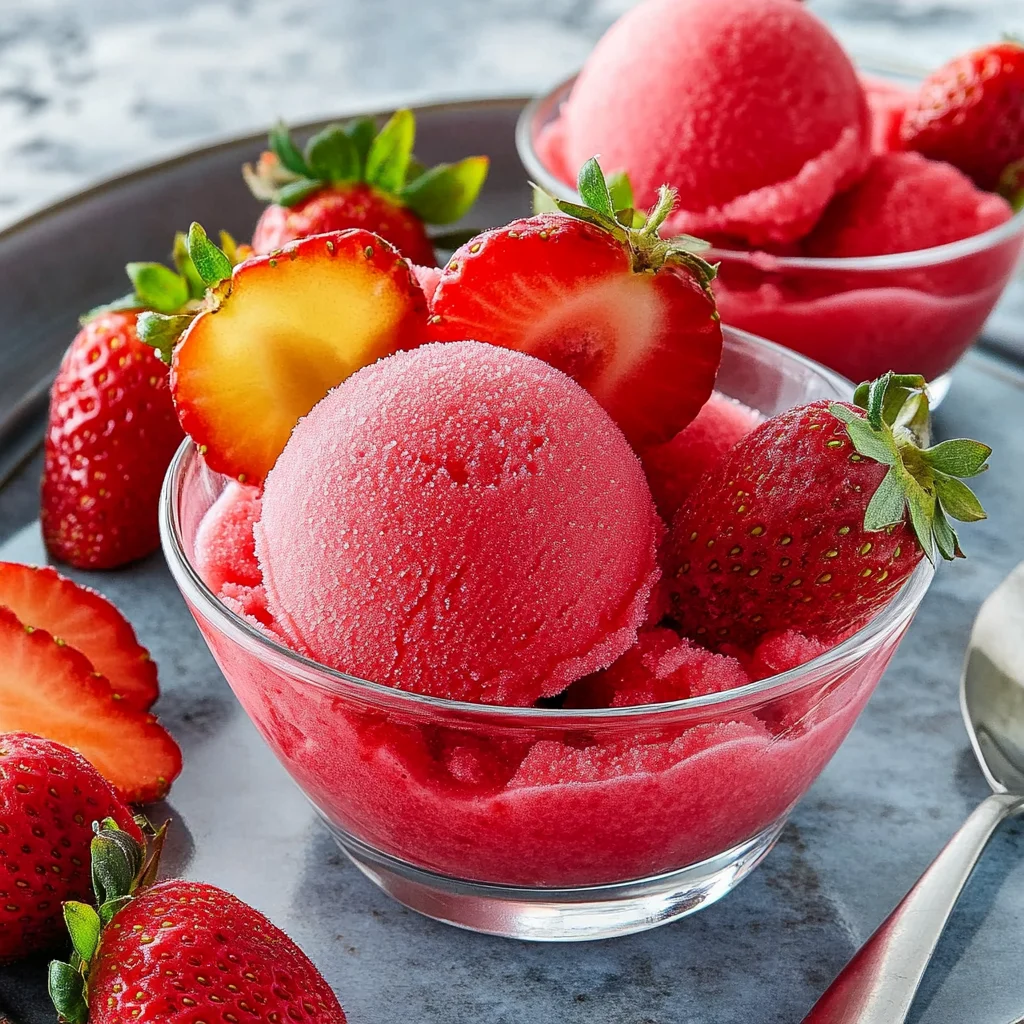 Quick Homemade Strawberry Sorbet: No Ice Cream Machine Needed