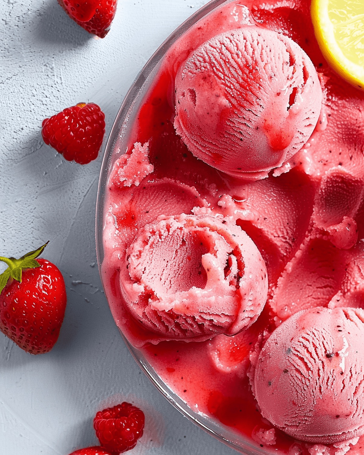 The Secret to Zesty Strawberry Sorbet: Lemon Twist